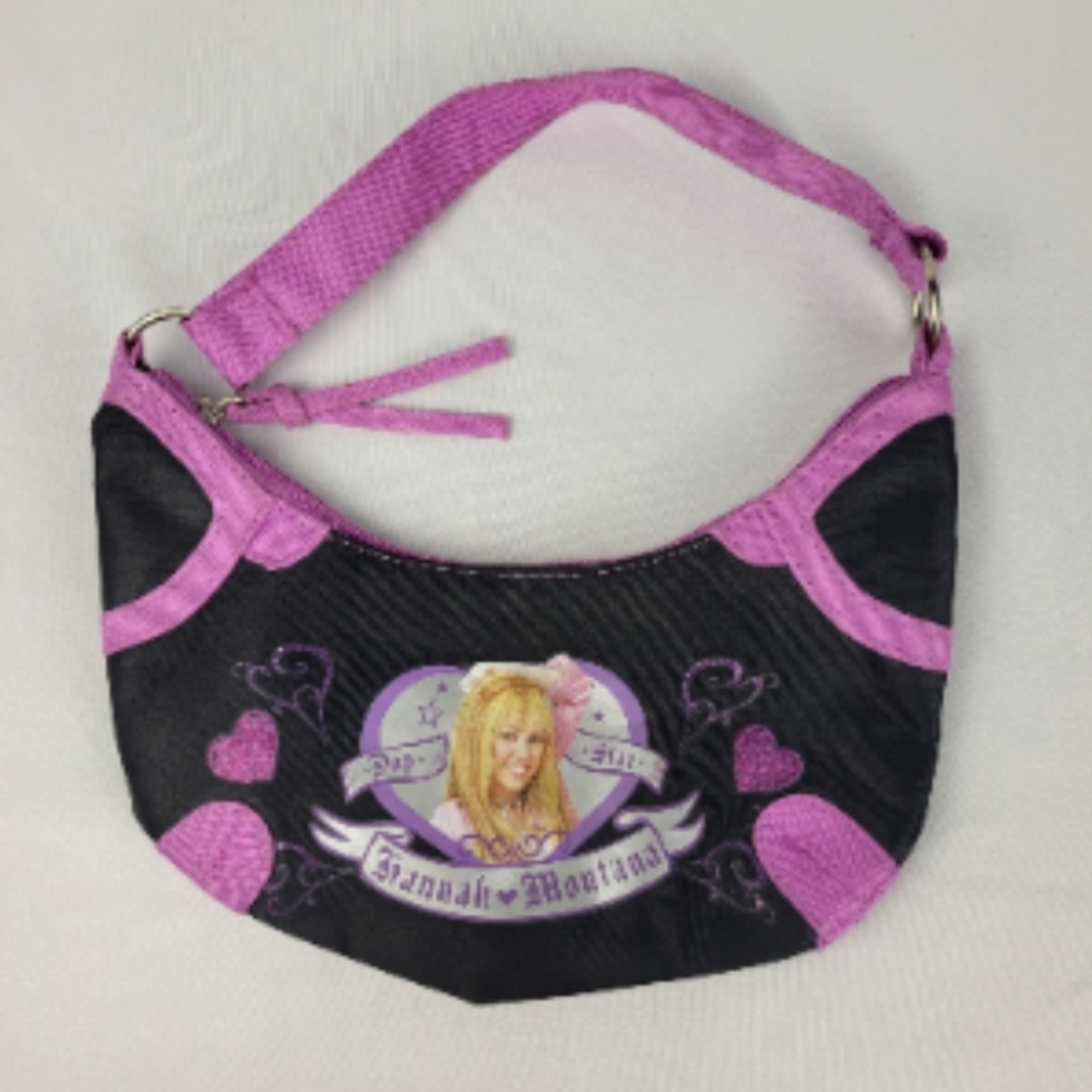Disney Hannah Montana Black and Pink Crescent Bag